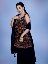 Ebony Burgundy Embroidered Suit with Dupatta